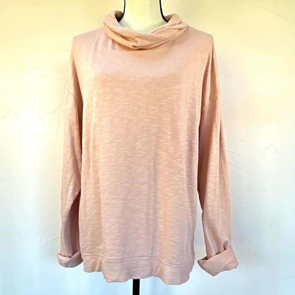Haven Well Within Pink Cowl Neck Sweatshirt Sweater Long Sleeve Cotton L